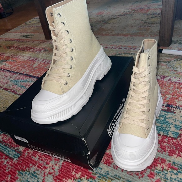 Chunky Canvas High Top Trainer - Picture 2 of 3
